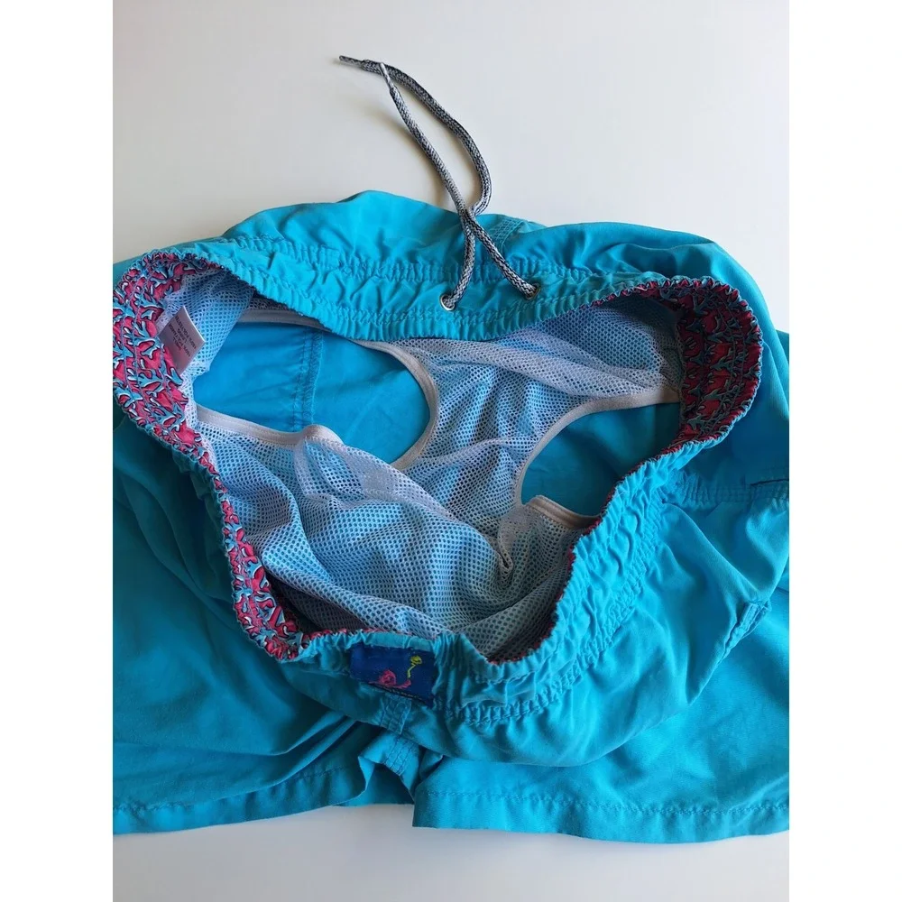 Michaels Swimwear Trunks Men's Bathing Size M Mesh Liner Blue Quick Dry USA